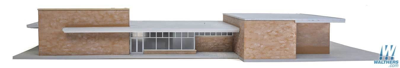 Walthers Cornerstone HO Modern Brick Santa Fe Station - Kit - 21-13/16 x 8-1/16 x 3in 55.5 x 20.4 x 7.6cm - Image 2