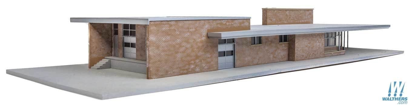 Walthers Cornerstone HO Modern Brick Santa Fe Station - Kit - 21-13/16 x 8-1/16 x 3in 55.5 x 20.4 x 7.6cm - Image 5