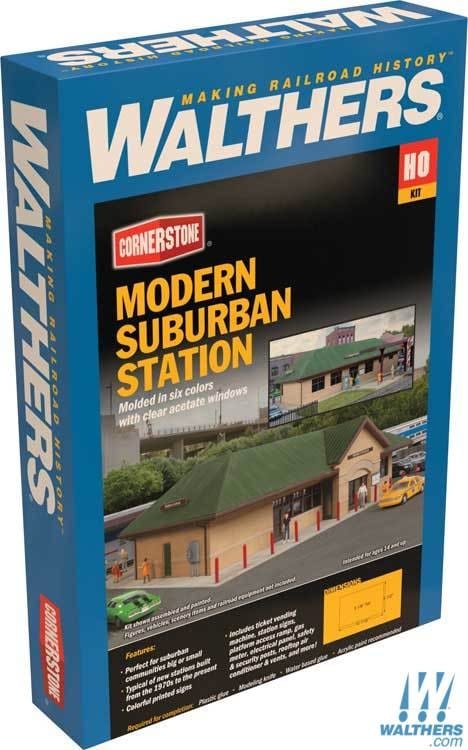 Walthers Cornerstone HO Modern Suburban Station - Kit - 10-7/16 x 6-1/2 x 3-1/8in 26.5 x 16.5 x 7.9cm** - Image 4