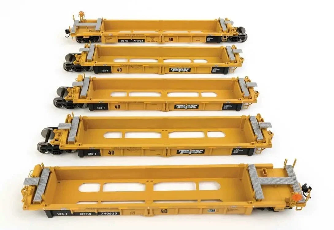 Walthers Mainline HO Scale Thrall 5-Unit Rebuilt 40ft Well Car - TTX DTTX 740633