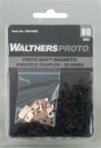 Walthers Proto 6002 HO Proto MAX(TM) Magnetic Knuckle Couplers - Standard Type Couplers Only - 20 Pair - Image 2