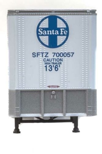Walthers Scenemaster HO 40ft Trailmobile Trailer 2-Pack - Assembled - Santa Fe (white, blue) - Image 2