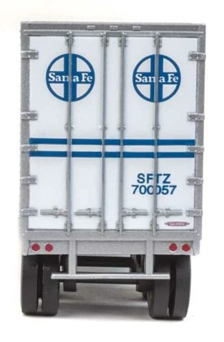 Walthers Scenemaster HO 40ft Trailmobile Trailer 2-Pack - Assembled - Santa Fe (white, blue) - Image 3