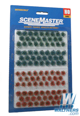 Walthers SceneMaster HO Grass Tufts - pkg(104) 1/4in 0.6cm Tall - Wildflower Patches