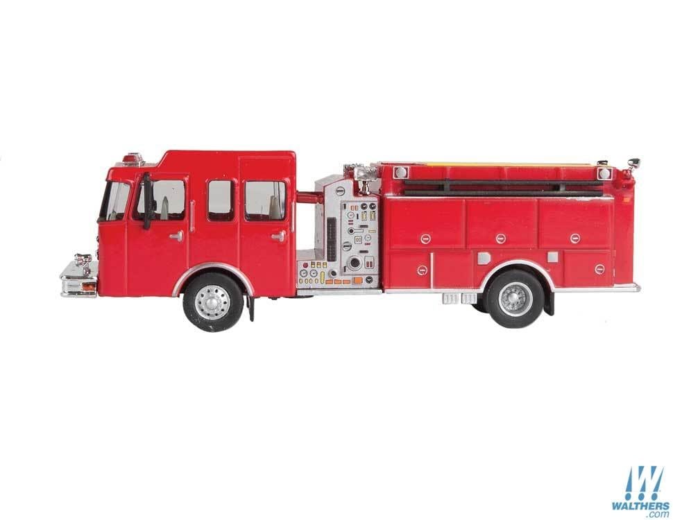 Walthers SceneMaster HO Heavy-Duty Fire Engine - Assembled - Red - Image 2