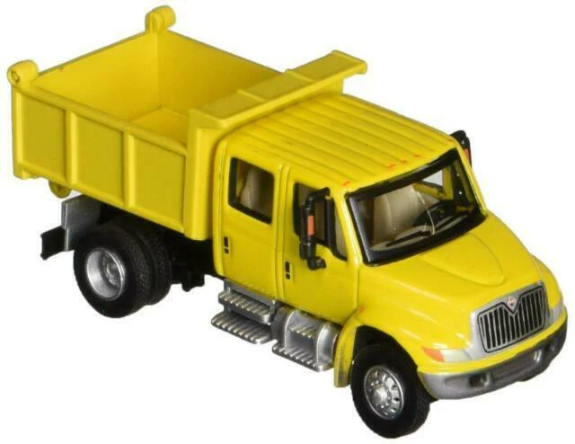 Walthers SceneMaster HO International(R) 4300 Crew Cab Dump Truck - Assembled - Yellow