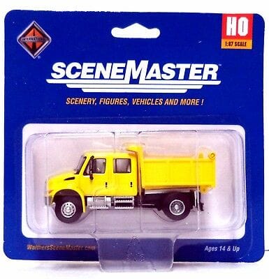 Walthers SceneMaster HO International(R) 4300 Crew Cab Dump Truck - Assembled - Yellow - Image 2