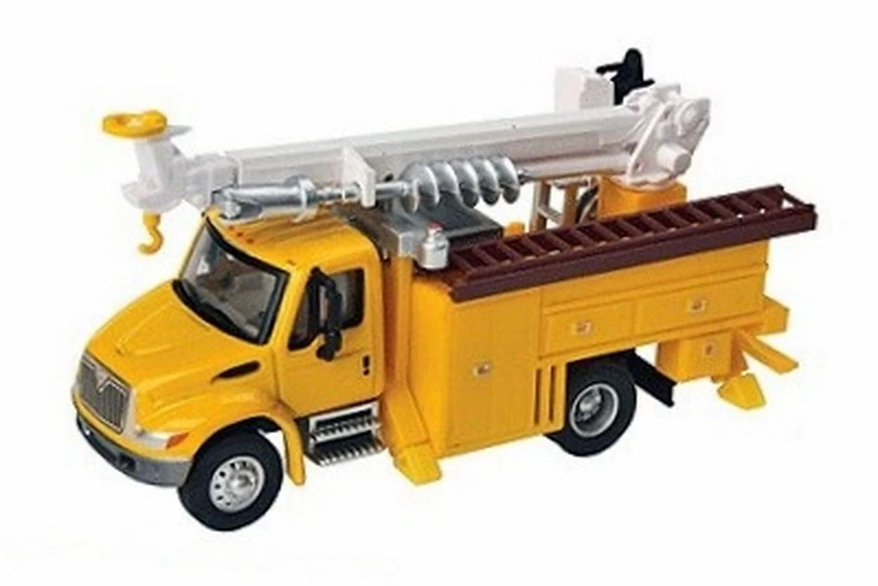 Walthers SceneMaster HO International(R) 4300 Utility Truck w/Drill - Assembled - Yellow