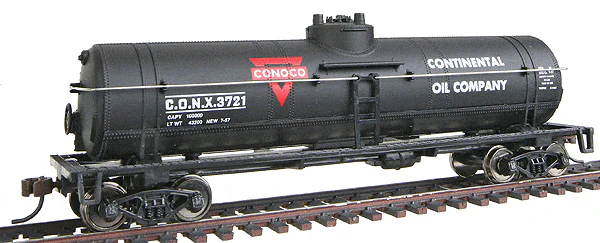 Walthers Trainline HO 40ft Tank Car - Ready to Run - Conoco (black, red, white)