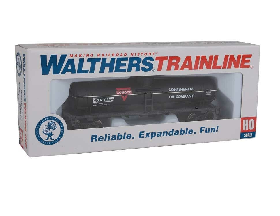 Walthers Trainline HO 40ft Tank Car - Ready to Run - Conoco (black, red, white) - Image 3