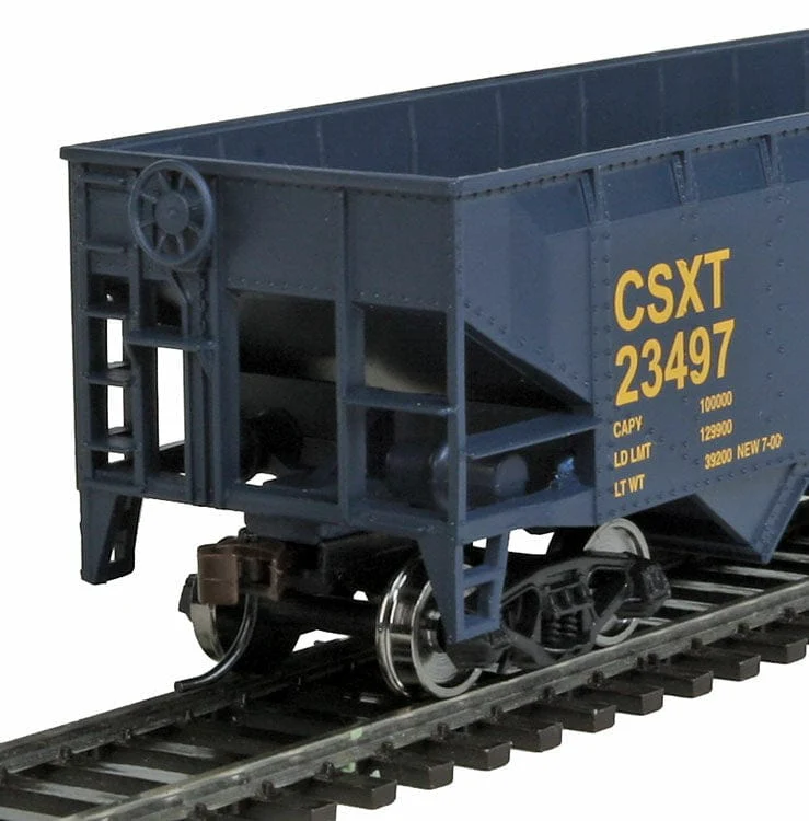 Walthers Trainline HO Offset Hopper - Ready to Run - CSX Transportation (blue, yellow; Boxcar Logo) - Image 3