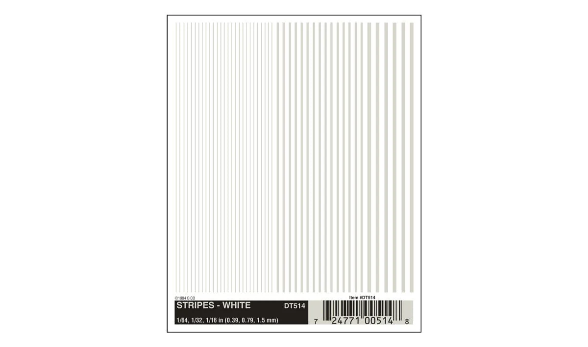 Woodland Scenics Dry Transfer Stripes White
