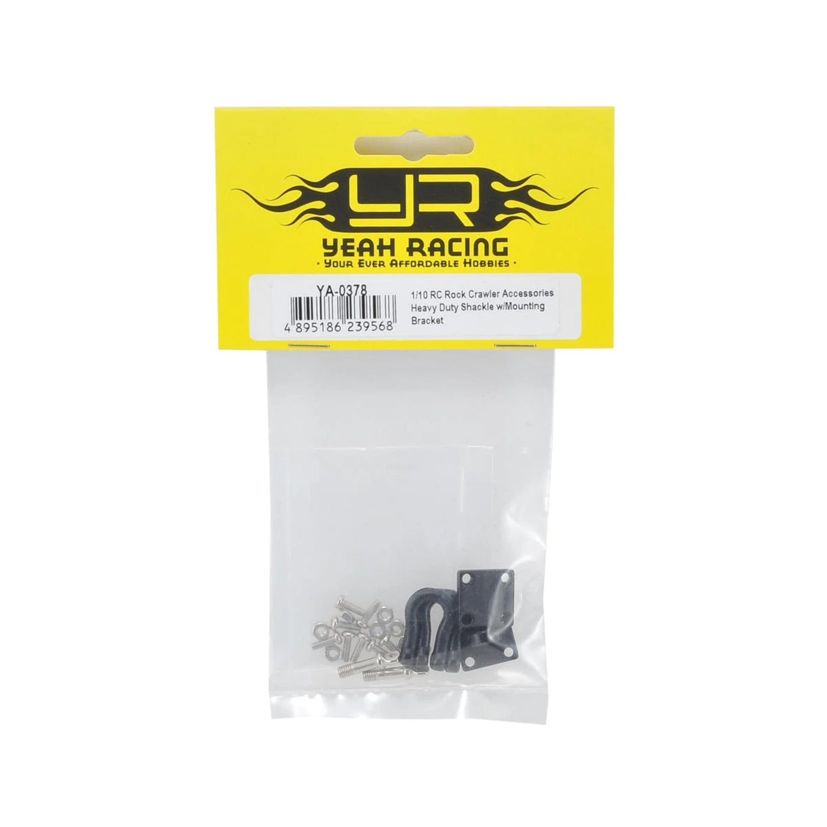 Yeah Racing 1/10 Crawler Scale Heavy Duty Shackle w/Mounting Bracket (Black) (2)** - Image 2