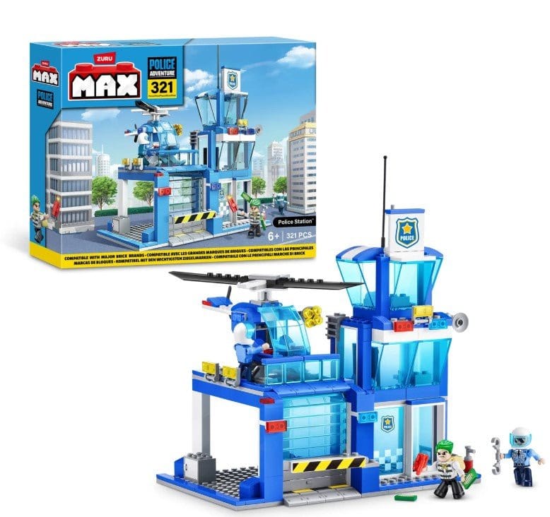 ZURU MAX Build City Police Station Playset - 321 Bricks